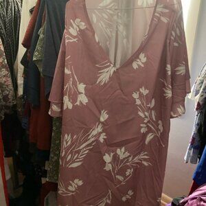 Bloomchic mauve and white floral blouse